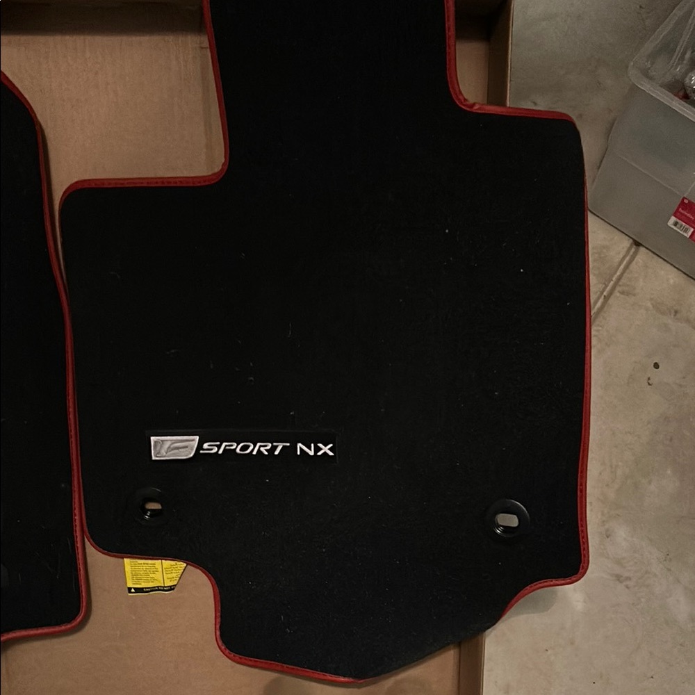 2025 Lexus Sport NX Black Car Floor Mats with Red Trim- Full set